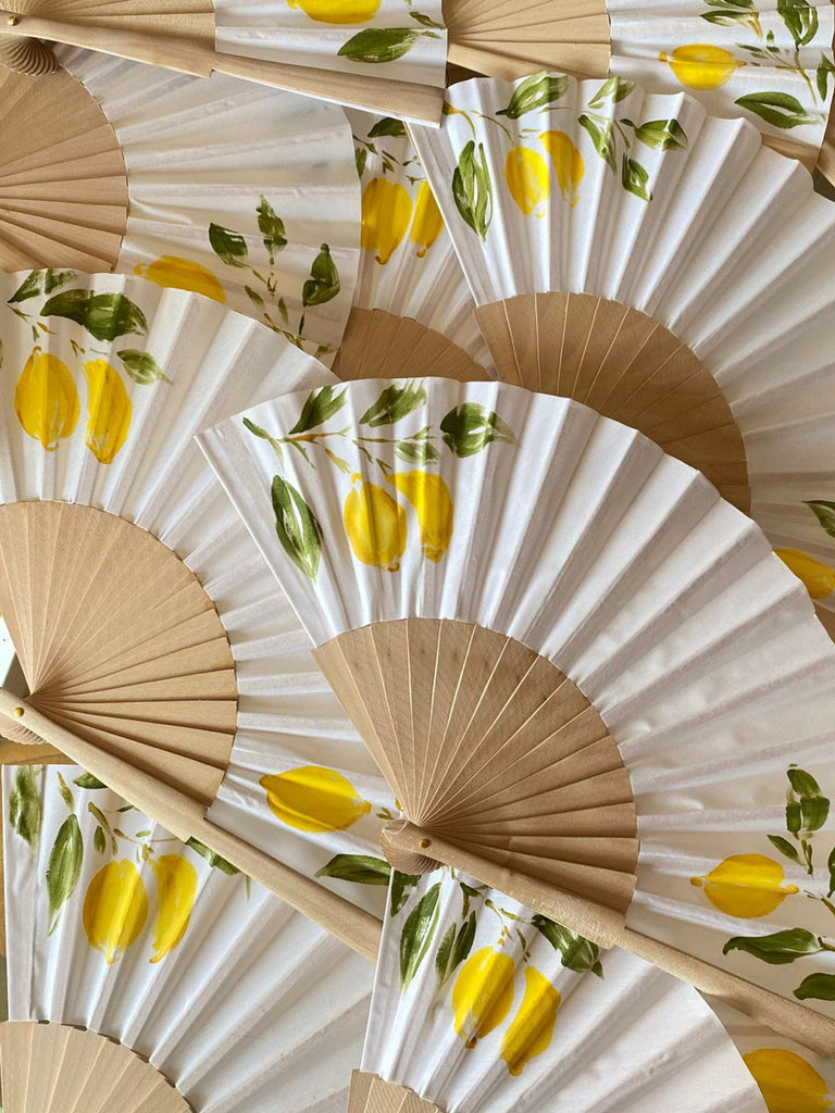 Abanico pintado a mano – Limones
