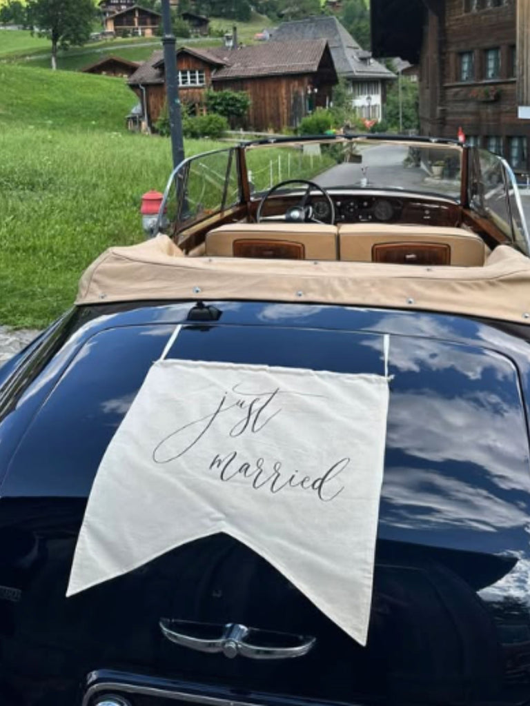 BANDERÍN DE TELA PERSONALIZADO PARA BODAS Y EVENTOS