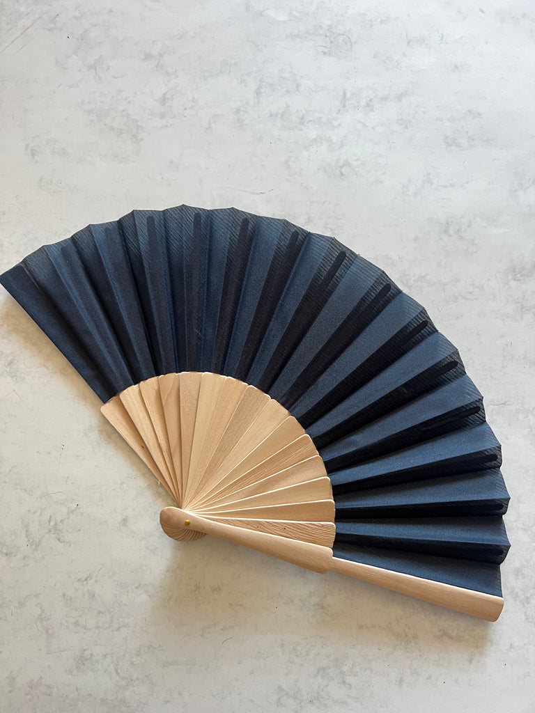 ABANICO MADERA TELA NEGRO