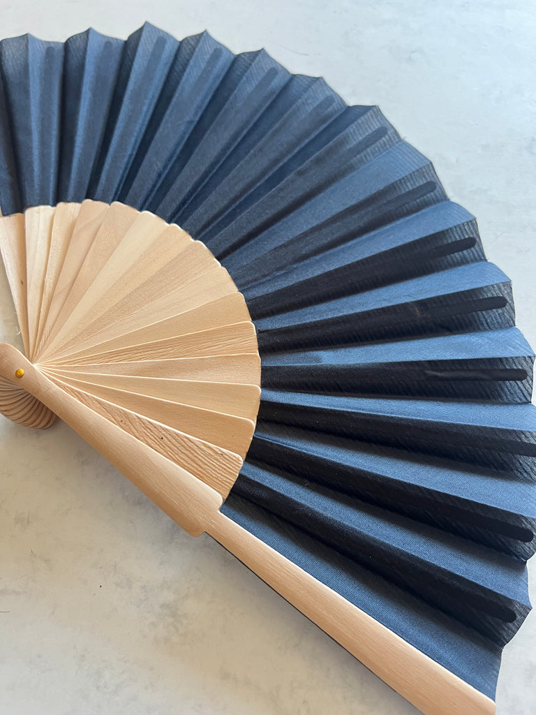 ABANICO MADERA TELA NEGRO