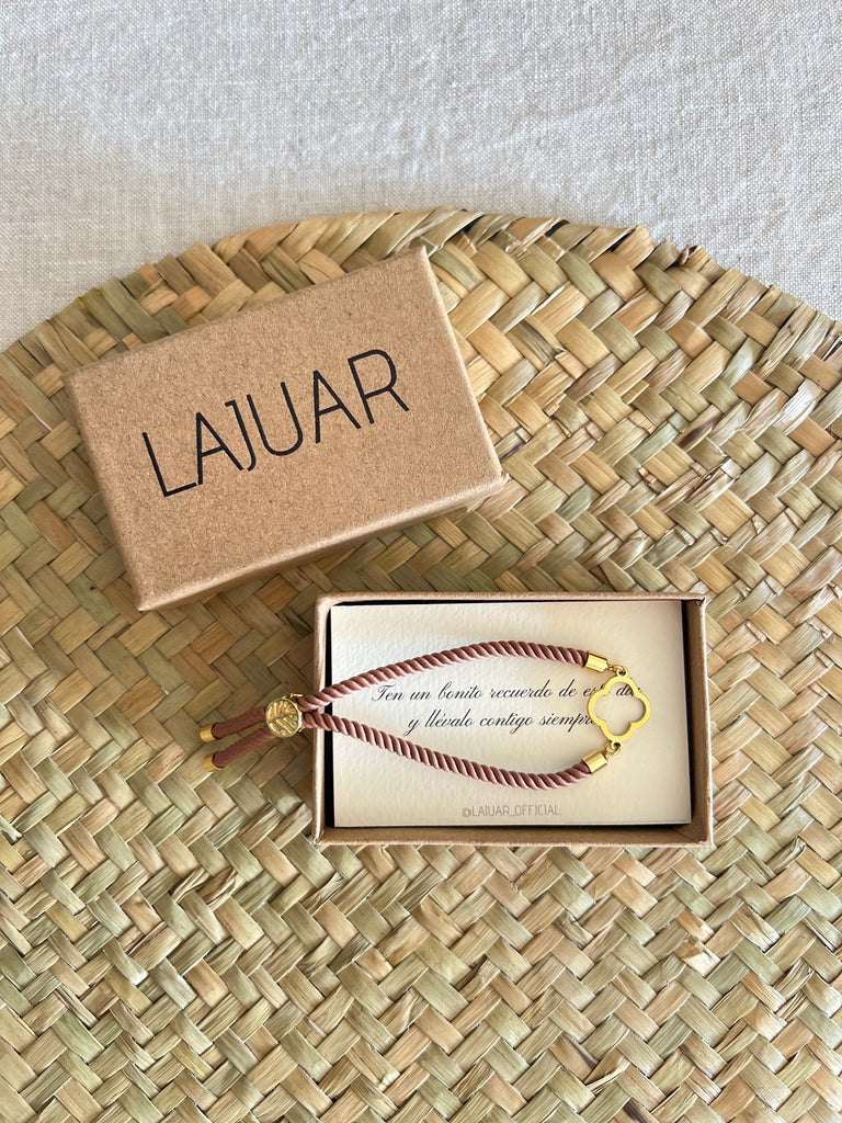 PULSERA CORDÓN ESPIRAL FLOR