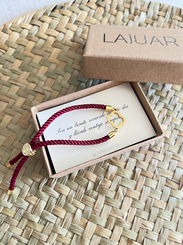 PULSERA CORDÓN ESPIRAL FLOR