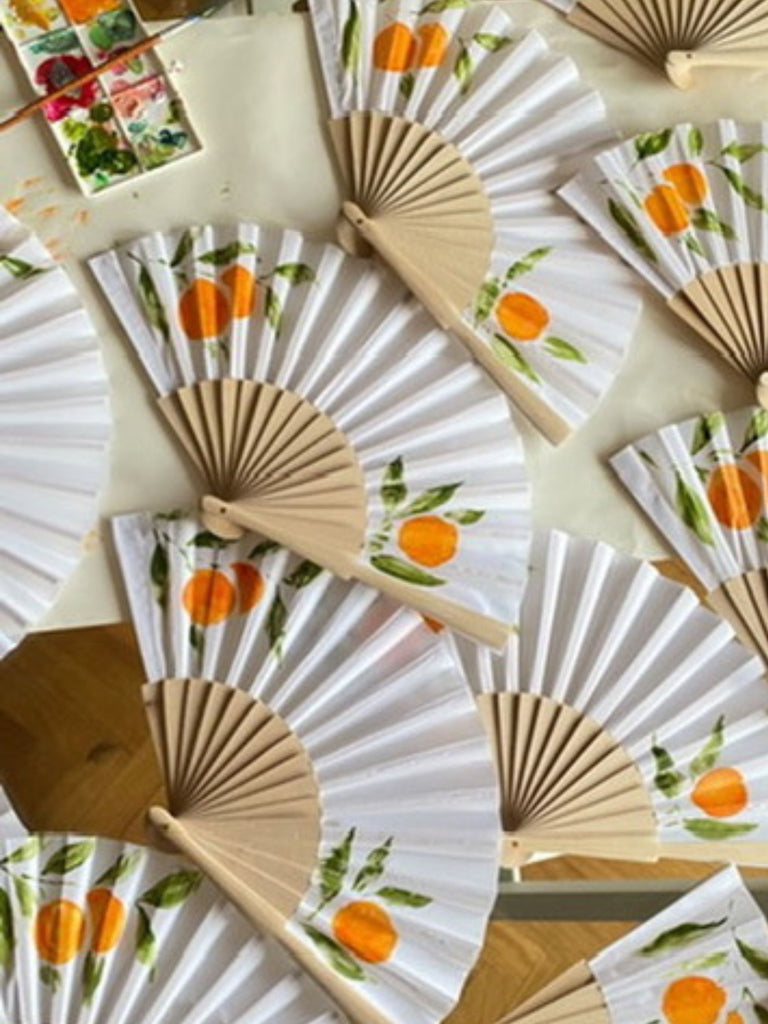 Abanico pintado a mano – Naranjas