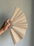 ABANICO MADERA Y TELA 4 PLIEGUES