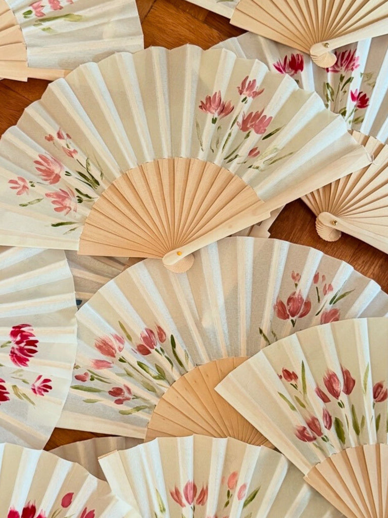 Abanico pintado a mano – Flores