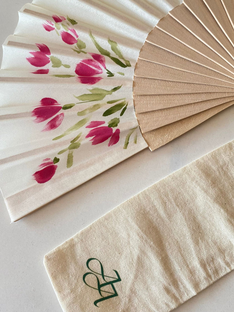 Abanico pintado a mano – Flores