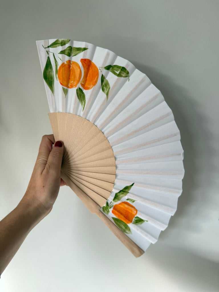 Abanico pintado a mano – Naranjas
