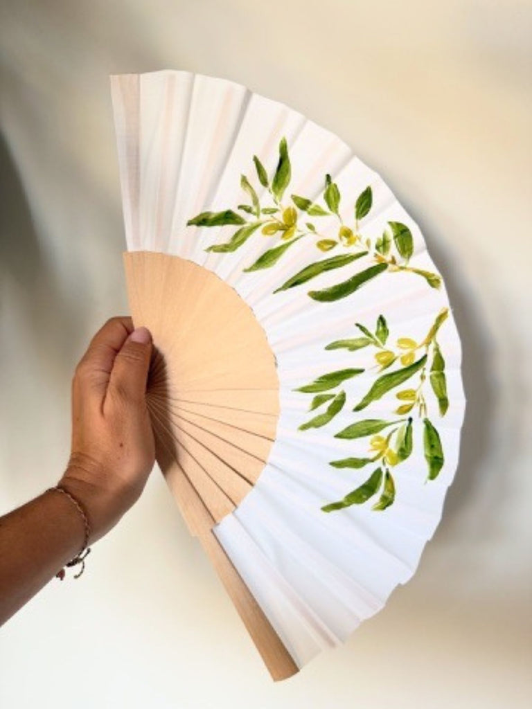 Abanico pintado a mano – Olivos