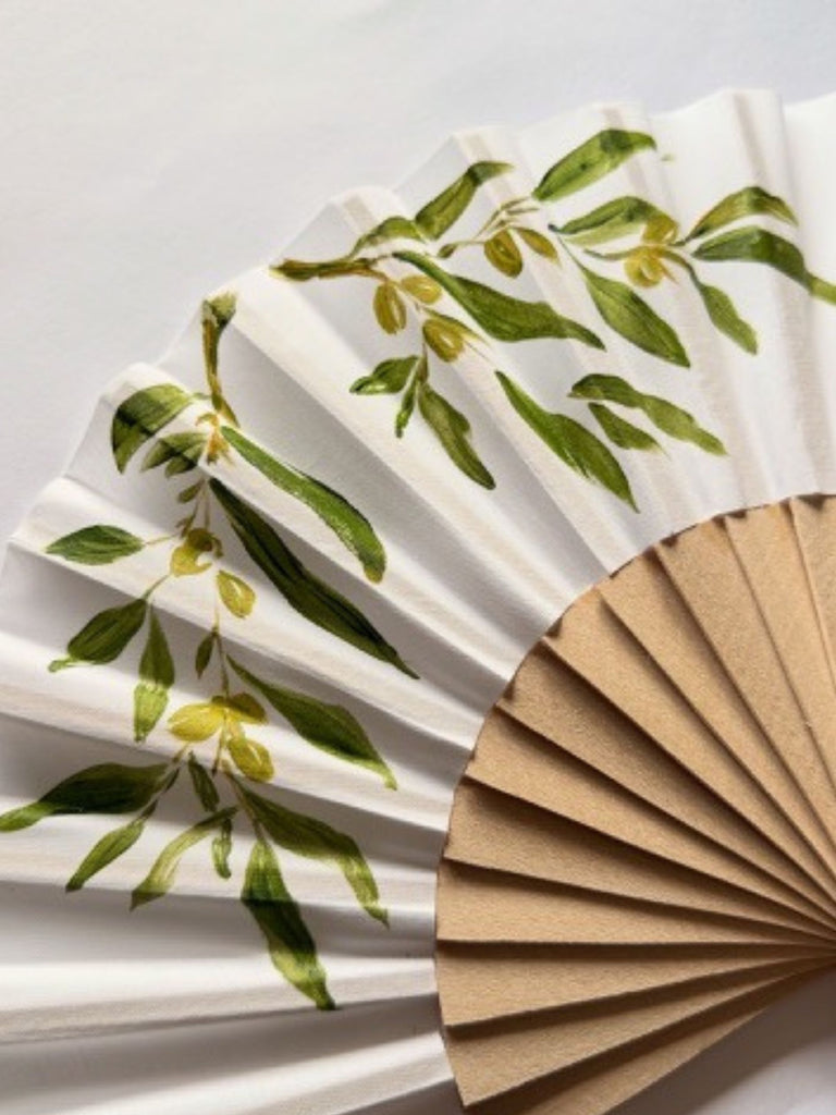 Abanico pintado a mano – Olivos