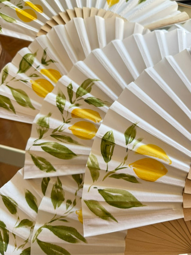 Abanico pintado a mano – Limones