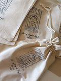 Bolsa de tela personalizada con nombre para regalos de invitados
