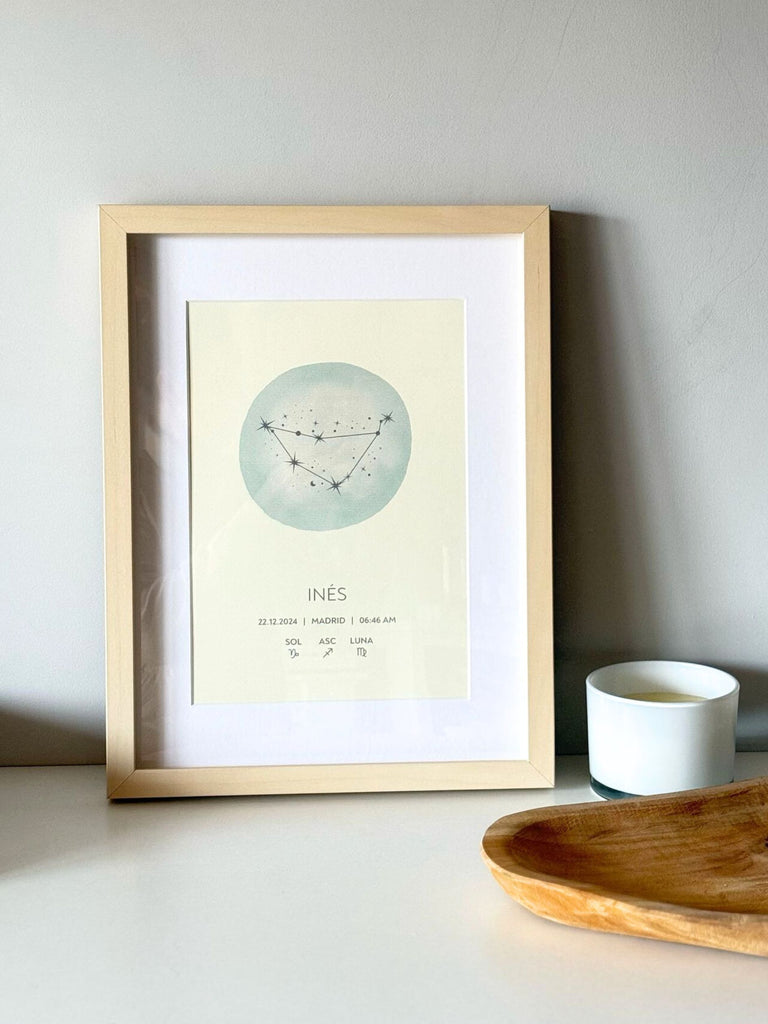 LÁMINA CARTA ASTRAL PERSONALIZADA PARA NACIMIENTO