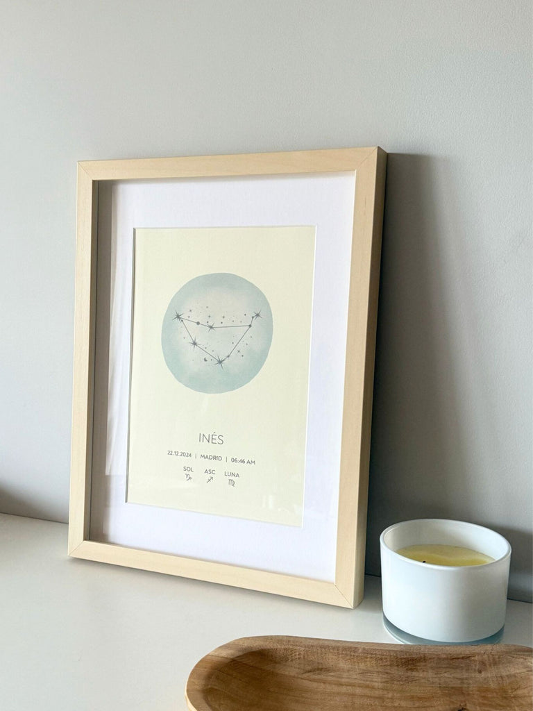 LÁMINA CARTA ASTRAL PERSONALIZADA PARA NACIMIENTO