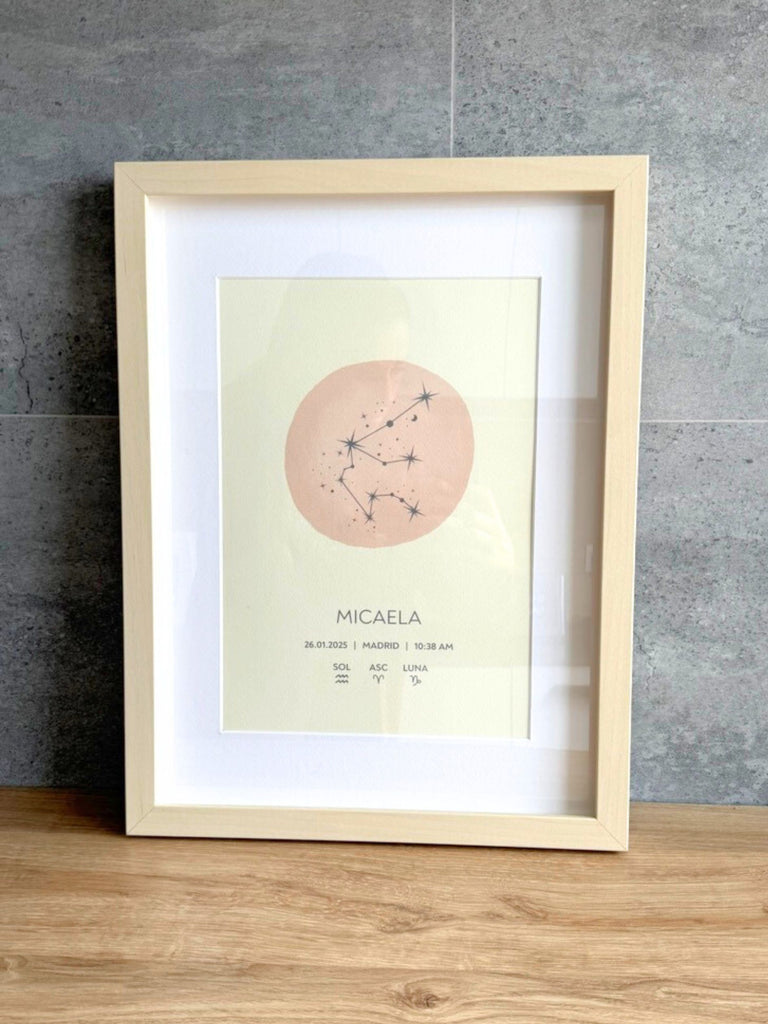 LÁMINA CARTA ASTRAL PERSONALIZADA PARA NACIMIENTO