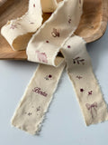 CINTA LAZO BEBÉ PERSONALIZADO EN TELA NATURAL