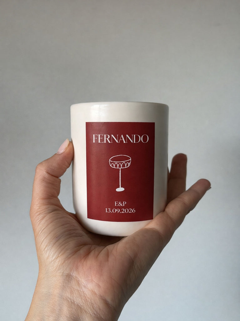 VELA DE CERÁMICA PERSONALIZADA INVITADOS #5