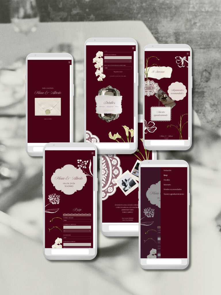 Web de boda personalizada con confirmación de asistencia online